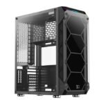 Xigmatek Overtake 3 Side Tempered Glass Panel Case with 6 Rainbow RGB Fans - Black - Image 3