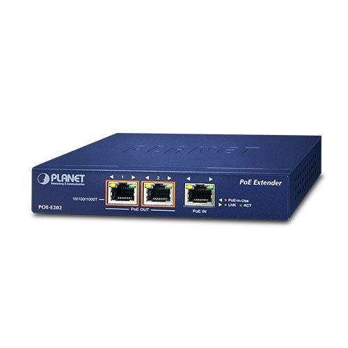 Planet 1-Port 802.3at PoE+ to 2-Port 802.3af/at Gigabit PoE Extender
