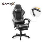 Gamax Gaming Chair with Linkage Function Armrest & Retactable Footrest (Gray) - Image 3