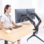 North Bayou F160 Dual Screens Arm (17"-27") Gas-Strut Flexi Mount Desktop Built With Interactive Ergonomical Concepts - Image 2
