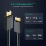 UGreen DisplayPort to DisplayPort Cable 1m - Black - Image 3