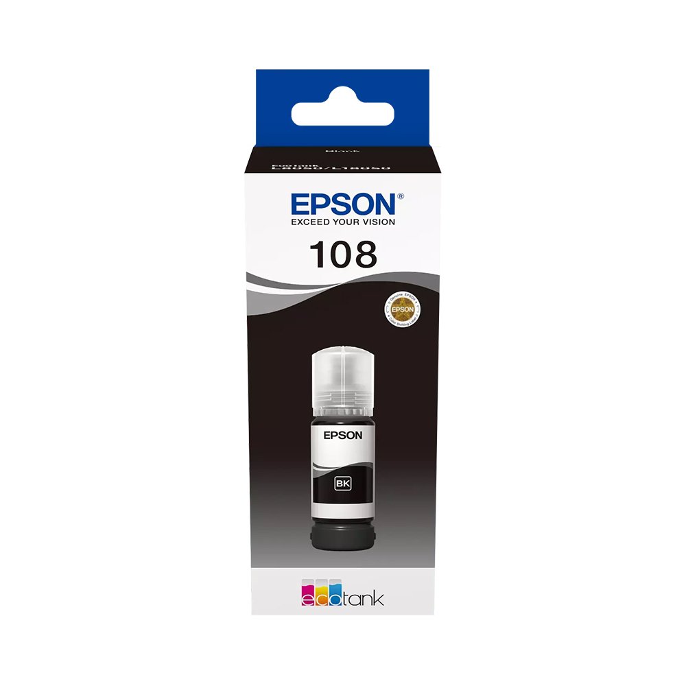108k-1000x1000 Epson 108 EcoTank Black ink bottle (70 ml)... - Image 1