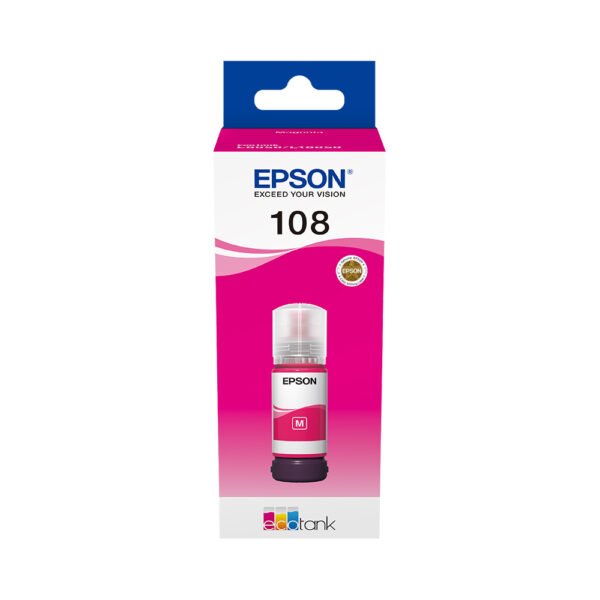 Epson 108 EcoTank Magenta ink bottle (70 ml)...