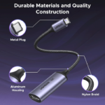 Ugreen CM654 USB-C To DisplayPort Female 8K 60Hz Cable - 10Cm - Image 2