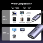 Ugreen CM654 USB-C To DisplayPort Female 8K 60Hz Cable - 10Cm - Image 3