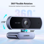 UGREEN CM678 FHD1080P Webcam with Microphone, Full HD USB Web Camera, 85Â° FOV, Noise-Canceling, Plug and Play, Auto Light Correction, Video Webcam for Streaming, Black & Gray | 15728 - Image 3
