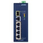 Planet Industrial 4-Port 10/100/1000T 802.3at PoE + 1-Port 10/100/1000T + 1-Port 100/1000X SFP Ethernet Switch (-40~75 degrees - Image 2
