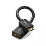 UGreen Mini HDMI Male to HDMI Female Adapter Cable 22cm - Black