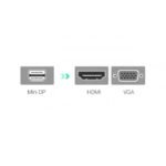 UGreen Mini Display Port to HDMI + VGA Converter Aluminum Case - Silver - Image 2