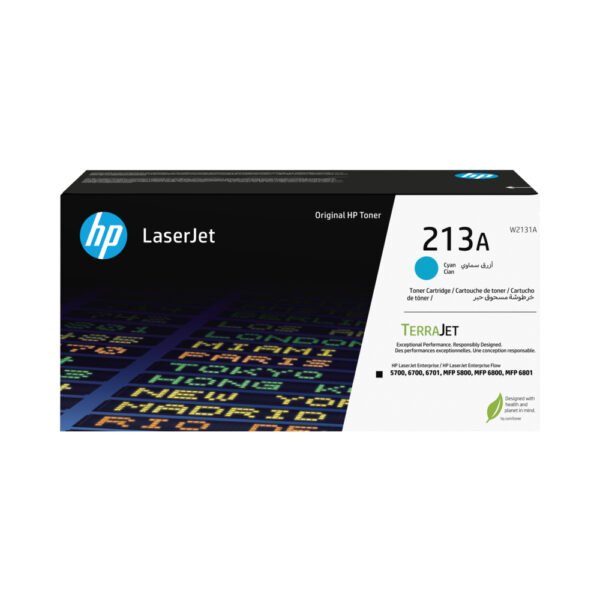 HP 213A Cyan Original LaserJet Toner Cartridge (W2131A)...