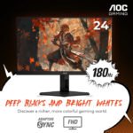 AOC 24G4E 24 Inch 180Hz FHD HDMI 2.0 1ms IPS Gaming Monitor - Black - Image 3