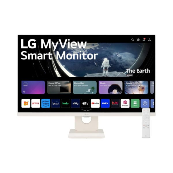 LG 27" (27SR50F) Full HD IPS MyView Smart Monitor with WebOS and Built-in Speakers - White