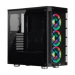Corsair iCUE 465X RGB Mid-Tower Tempered Glass Side & Front Panel Smart Case with 3 RGB Fans - Black - Image 3