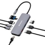 Verbatim USB-C Pro Multiport Hub 9 Port Upto 10Gbps USB 3.2 Gen 1, Supports 4K, SD/MicroSD With Gigabit Ethernet Adapter - Image 3