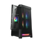 Cougar Air Face Mid Tower Tempered Glass Side Panel Case with 3 RGB Fans - Black - Image 3