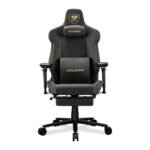 Cougar ARMOR EVO M Gaming Chair, Breathable PVC Leather, 5D Adjustable Armrest, Lumbar Cushion, Full Steel Frame, Class 4 Gas Lift Cylinder Up To 160Kg Capacity, Black/Gold | 3MEVMGLB.0001