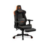 Cougar Armor Evo M Breathable PVC leather.5D Adjustable Armrest.Retractable Footrest.Magnetic Memory Foam Neck Pillow - Black/Orange - Image 2