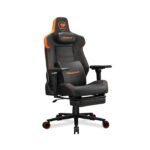 Cougar Armor Evo M Breathable PVC leather.5D Adjustable Armrest.Retractable Footrest.Magnetic Memory Foam Neck Pillow - Black/Orange - Image 3