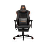 Cougar Armor Evo M Breathable PVC leather.5D Adjustable Armrest.Retractable Footrest.Magnetic Memory Foam Neck Pillow - Black/Orange