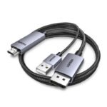 UGreen HD169 4K 60Hz HDMI to DP Cable 2m-Grey - Image 3