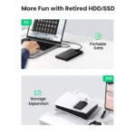 UGreen USB 3.1 2.5" Hard Drive Enclosure 6G With USB-A To USB-C Cable + USB-C To USB-C Cable - Image 3