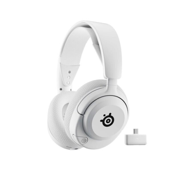 SteelSeries Arctis Nova 5 Wireless/Bluetooth Gaming Headset AI Noise Cancellation ClearCast 2.X Retractable Mic, Up to 60-Hours Battery life, For PC,PS5/PS4,Nintendo & Mobile Device - White