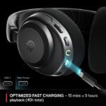 SteelSeries Arctis Nova 3P Wirelees/Bluetooth Upto 40Hr Battery Life For PlayStation, PC, Switch, & Android - Black - Image 2