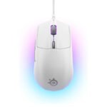 SteelSeries Rival 3 Wired Gaming Mouse LightWeight (77G) 60 Million Clicks, 8,500 DPI 6 Programmable Buttons, 3-Zone RGB - White