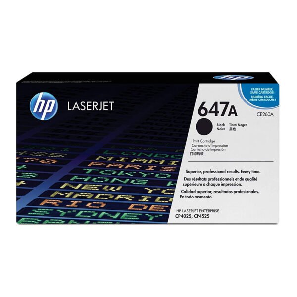 HP 647A Black Original LaserJet Toner Cartridge (CE260A)...
