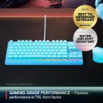 SteelSeries Apex 3 TKL Wired RGB Gaming Keyboard Water and Dust Resistant Whisper Quiet Switches - Aqua - Image 3