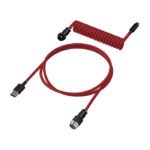 HyperX (6J677AA) USB-C to USB-A Coiled Cable 4.5ft Length Red-Black - Image 3