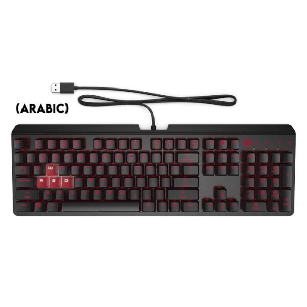 HP Omen Encoder Wired Mechanical Gaming Keyboard with Cherry MX Brown Switch (Arabic) - Black