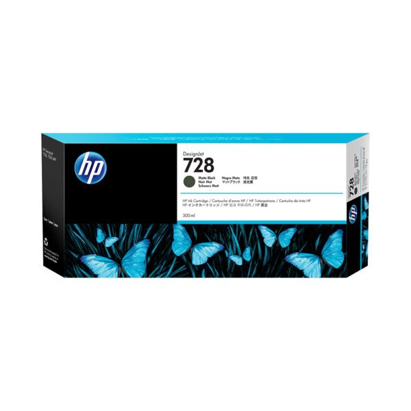 HP 728 300-ml Matte Black DesignJet Ink Cartridge (F9J68A)...