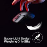 HyperX Haste 2 Mini Wireless Mouse Ultra-LightWeight (59 Gram) 26K Sensor 26,000 DPI For PC,Play Station, Xbox Series X|S & Xbox One (White) - Image 3