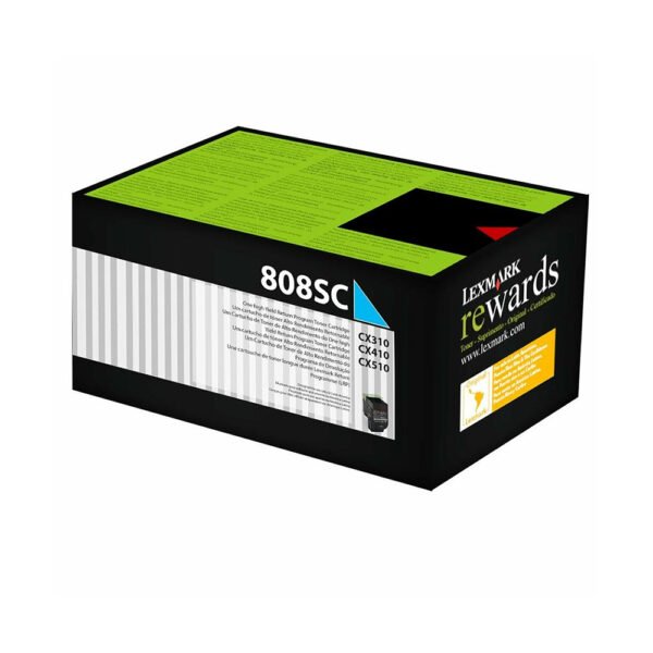 Lexmark 808SC Cyan (80C8SC0) Toner Cartridge...