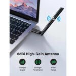 UGreen AC650 High-Gain Dual Band Wireless USB Adapter - Black - Image 3