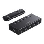 UGreen HDMI Switch 5 in 1 Out, HDMI Splitter with Remote - Black