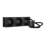 Asus ProArt LC 360 All-in-one CPU Liquid Cooler with illuminated System Status Meter and Three Matte Black Alphacool Apex Stealth Metal Power Fans