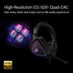 Asus ROG Delta S Wired Gaming Headset with AI noise-canceling mic, 7.1 Virtual Audio Channel, Detachable microphone, 50mm Neodymium Drivers, Asus Aura Scyn RGB, PC & Playstation / Nintendo, Black | 90YH02K0-B2UA00 - Image 3