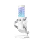 Asus Rog Carnyx USB Gaming Microphone One-Touch Mute Button,Bulit-In Pop Filter,Multi-Functional Control Knob,Metal Shock Mount - White