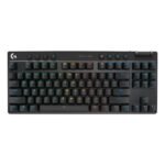 Logitech G PRO X TKL LIGHTSPEED Wireless Gaming Keyboard, Ultra-Portable Tenkeyless Design, Lightsync RGB Backlit, PBT Keycaps, Tactile Switches (GX Brown), BT/USB, US INTL Layout, Black | 920-012136