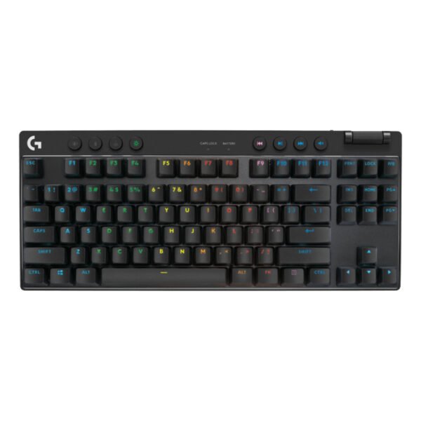 Logitech G PRO X TKL LIGHTSPEED Wireless Gaming Keyboard, Ultra-Portable Tenkeyless Design, Lightsync RGB Backlit, PBT Keycaps, Tactile Switches (GX Brown), BT/USB, US INTL Layout, Black | 920-012136