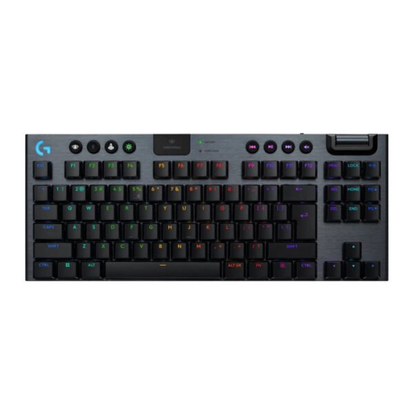 Logitech G915 X Lightspeed TKL Low-Profile Wireless Gaming Keyboard Key Control, LightSync RGB, Low-Profile Mechanical Switches - Black