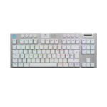 Logitech G915 X LIGHTSPEED TKL Mechanical Keyboard, Tactile Switches, Double-Shot PBT Keycaps, LIGHTSYNC RGB Illumination, Tri-Mode Connectivity, English (US) Layout, White | 920-012737