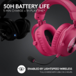 Logitech G PRO X 2 Lightspeed Wireless/Bluetooth/USB/ 3.5mm Gaming Headset For PC,PS5 & Switch- Pink - Image 3