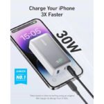 Anker Pocket-Friendly Size, Ultra-Fast Charging Power Bank 10,000 mAh 30W Fast Charging Smart Display, 2 USB-C & 1 USB-A -White - Image 2