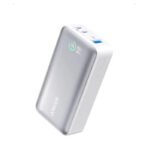 Anker Pocket-Friendly Size, Ultra-Fast Charging Power Bank 10,000 mAh 30W Fast Charging Smart Display, 2 USB-C & 1 USB-A -White
