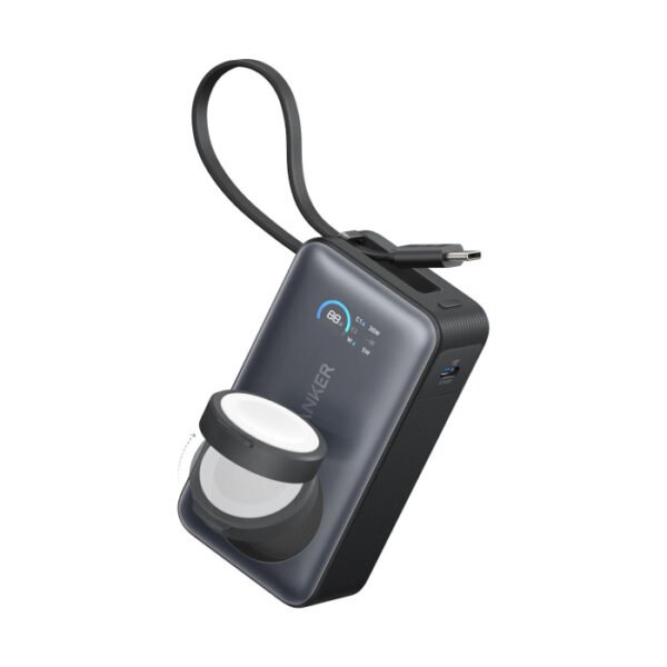 Anker MagGo Fast Charging AnyWhere For Apple Watch And iPhone Power Bank 10,000 mAh 30W USB-C & 5W Wireless - Black