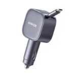Anker USB-C Car Charger (75W Max with Built-In Retractable Cable) -Silver - Image 2