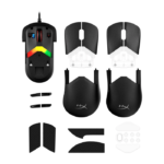 HyperX Pulsefire Saga Gaming Mouse, Modular Design with Interchangeable Parts, 69g Lightweight, 8kHz Polling Rate, HyperX Optical Switches, Up to 26,000 DPI, Custom RGB Lighting, Black | A2PB3AA - Image 2